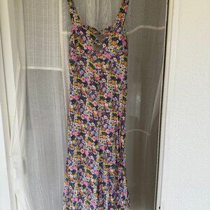 AILA BLUE Floral Pattern Dress Size Small